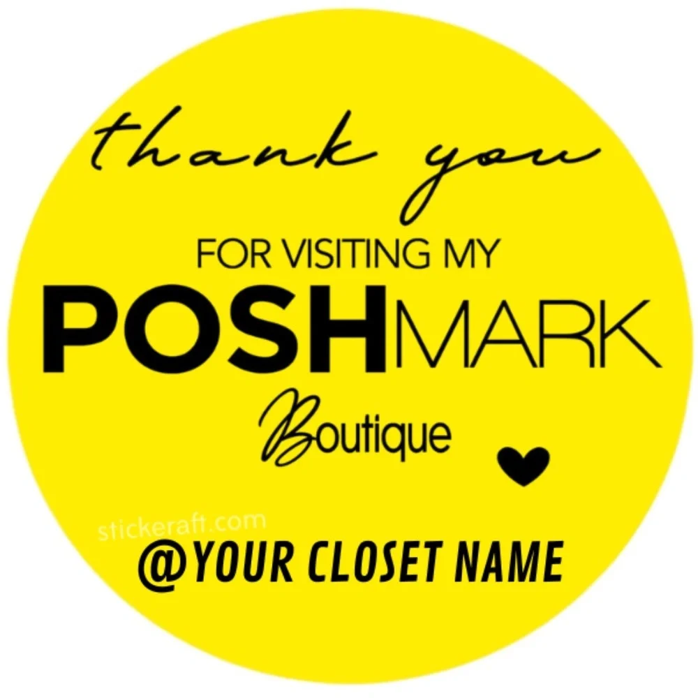 Custom “Thank You for Visiting My Poshmark Closet” Stickers Perfect for You